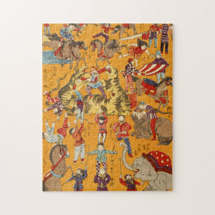 Vintage Japanese Circus Poster Ukiyo-e Art Jigsaw Puzzle