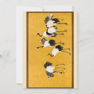 Vintage Japanese Crane Art Invitation