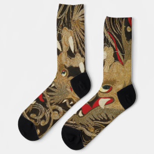 Vintage Japanese Dragon Socks