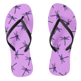 Vintage Japanese Dragonfly, amethyst purple Thongs