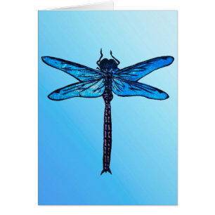 Vintage Japanese Dragonfly, sapphire blue