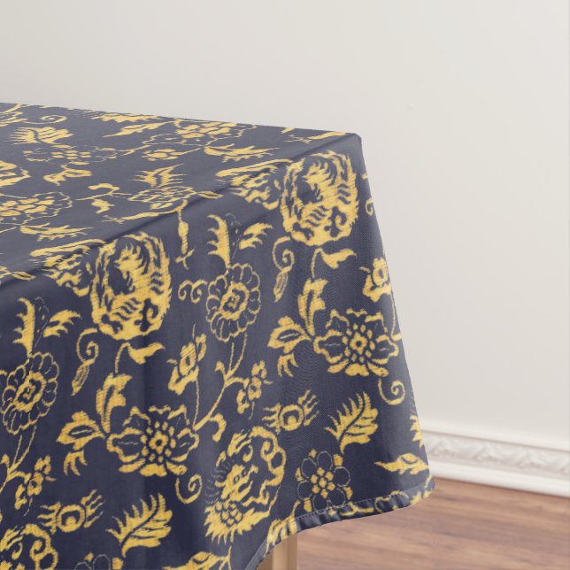 Vintage Japanese Dragons, Birds & Flowers Pattern Tablecloth (In Situ)