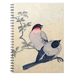 Vintage Japanese Finches Spiral Notebook