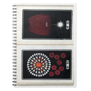 Vintage Japanese Fireworks Colorful Explosions Notebook