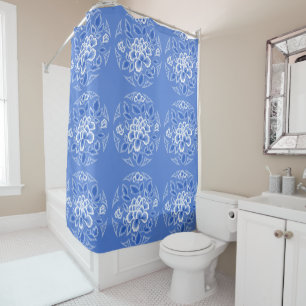 Vintage Japanese Floral Design Shower Curtain