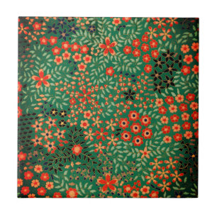 Vintage Japanese floral pattern Ceramic Tile