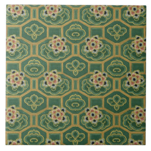 Vintage Japanese Floral Tile