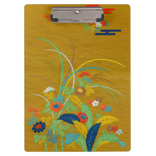Vintage Japanese Floral Wildflower G.A. Audsley Clipboard