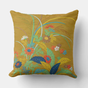 Vintage Japanese Floral Wildflower G.A. Audsley Cushion