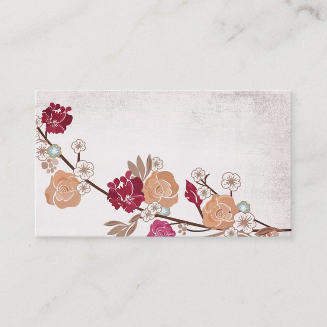 Vintage Japanese flowers Business Card (Front)