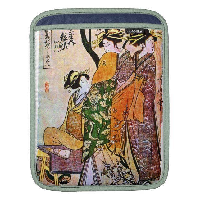 Vintage Japanese Geisha iPad Sleeve (Front)
