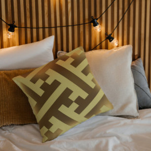 Vintage Japanese  golden pattern Throw Pillow