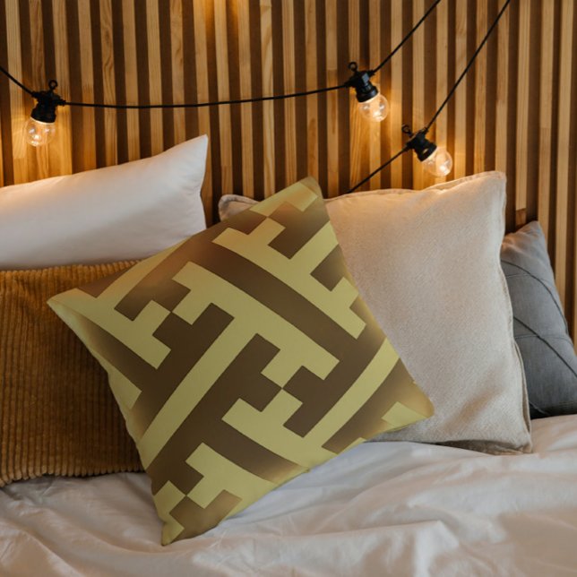 Vintage Japanese  golden pattern Throw Pillow (Creator Uploaded)