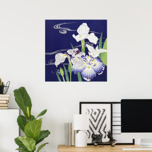 Vintage Japanese Iris Art Print Kogyo Tsukioka