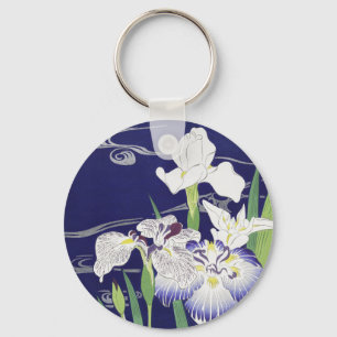 Vintage Japanese Iris Art Print Kogyo Tsukioka Key Ring