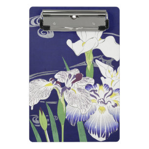 Vintage Japanese Iris Art Print Kogyo Tsukioka Mini Clipboard