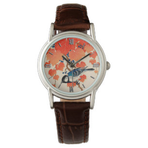 Vintage Japanese Jay Bird and Autumn Grapevine Watch