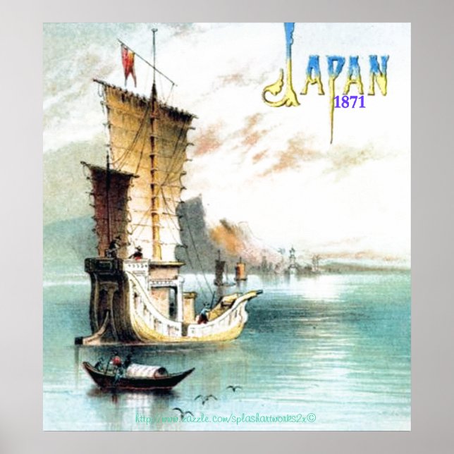 "Vintage Japanese Junk-1871," Poster (Front)