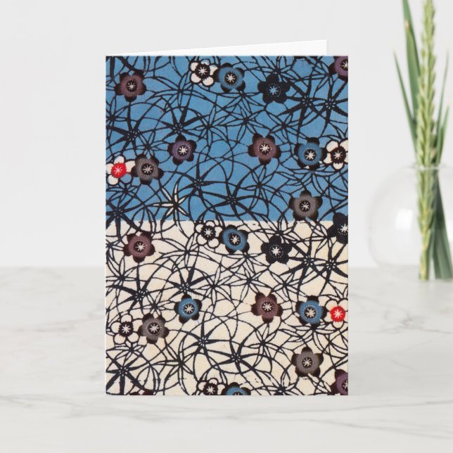 Vintage Japanese Kimono Textile (Bingata) Card (Front)