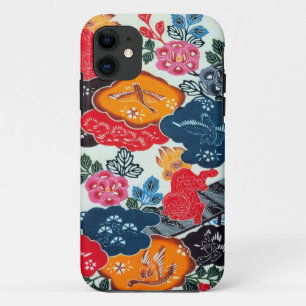 Vintage Japanese Kimono Textile (Bingata) iPhone 11 Case