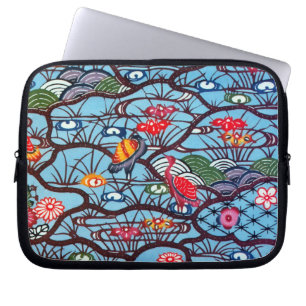 Vintage Japanese Kimono Textile (Bingata) Laptop Sleeve
