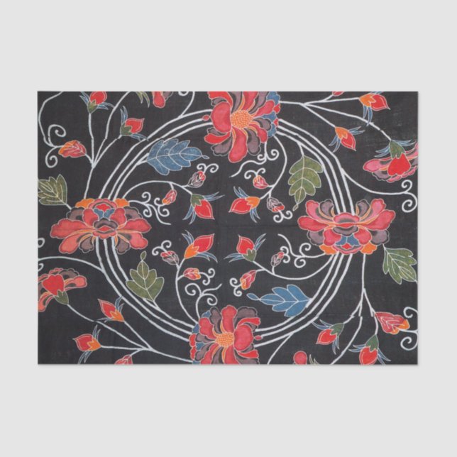Vintage Japanese Kimono Textile (Bingata) Tissue Paper (Front)