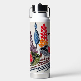 Vintage Japanese Kimono Textile (Bingata) Water Bottle