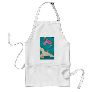 Vintage Japanese Kimono Textile, Cherry Blossoms Standard Apron