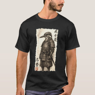 Vintage Japanese Kingfisher Sumi-e Art Print T-Shirt