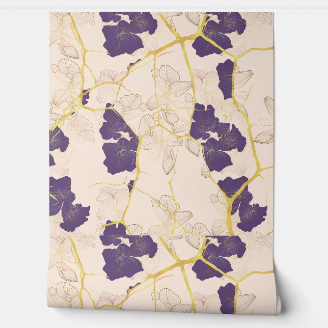 Vintage Japanese Kintsugi Wallpaper (Unrolling)