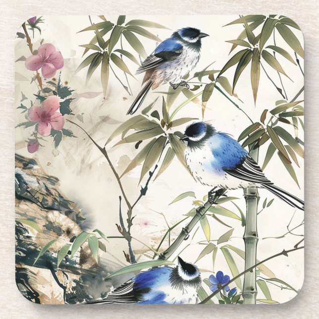 vintage Japanese Kitchen Towels Coaster (Front)