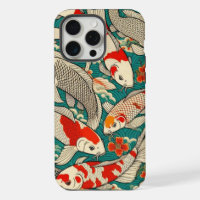 Vintage Japanese Koi Fish Pattern Painting