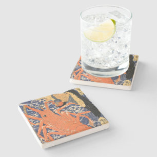 Vintage Japanese Lobster and Bird Stone Coaster