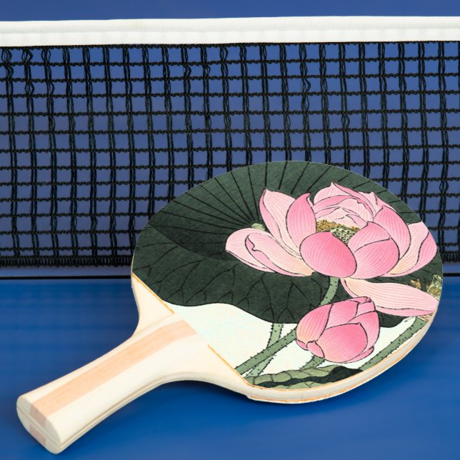 Vintage Japanese Lotus Flower -  Ping Pong Paddle (Insitu)