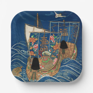 Vintage Japanese Lucky Treasure Ship G.A. Audsley Paper Plate