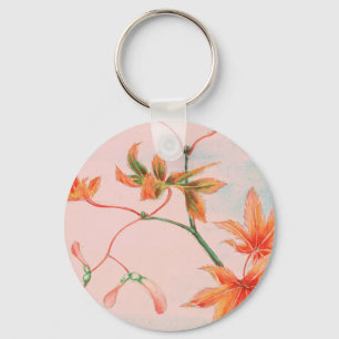 Vintage Japanese Maple Leaves Key Ring