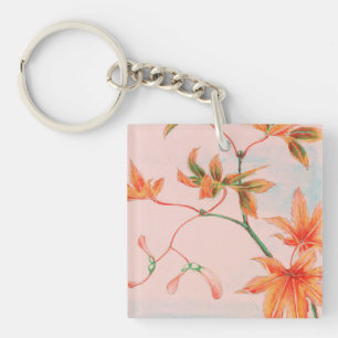 Vintage Japanese Maple Leaves Key Ring