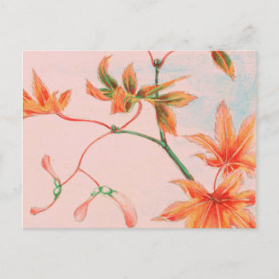 Vintage Japanese Maple Leaves Postcard