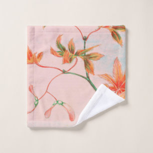 Vintage Japanese Maples Leaves Wash Cloth