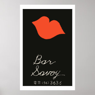 Vintage japanese matchbox cover (Bar Savoy) Poster