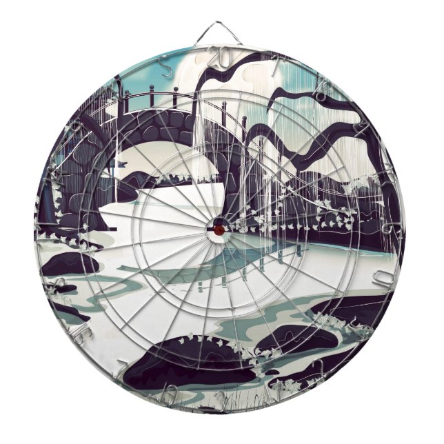Vintage Japanese Meditation Garden Dartboard (Front)