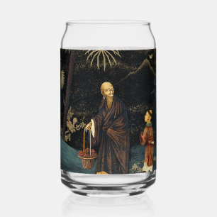 Vintage Japanese Monk and Child G.A. Audsley Can Glass
