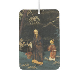 Vintage Japanese Monk and Child G.A. Audsley Car Air Freshener