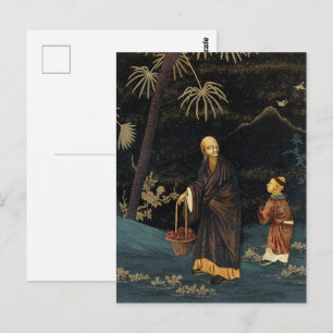 Vintage Japanese Monk and Child G.A. Audsley Postcard