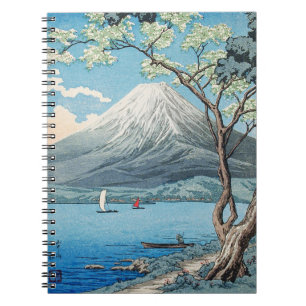Vintage Japanese Mount Fuji and Lake Yamanaka Art Notebook