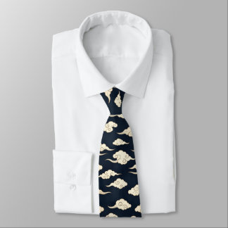 Vintage Japanese Navy Cloud Pattern Tie