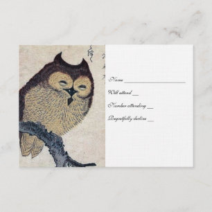 Vintage Japanese Owl rsvp with envelopes