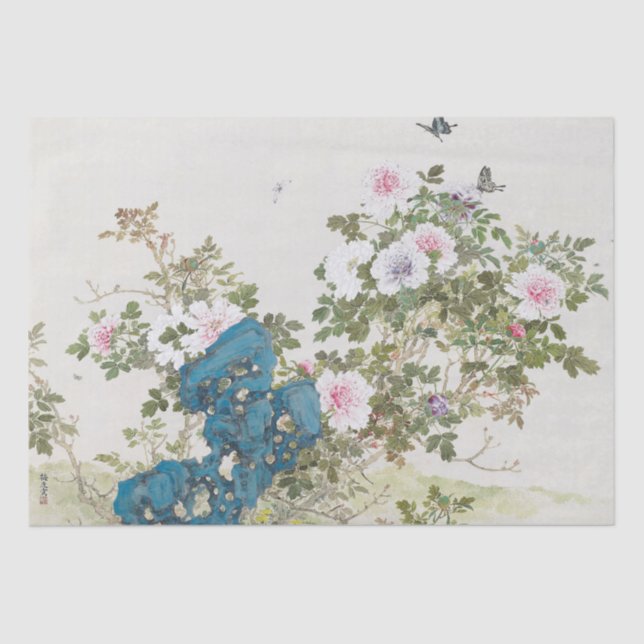 Vintage Japanese painting by Yamamoto Baiitsu Tissue Paper (Front)