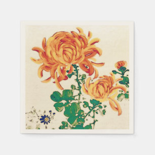 Vintage Japanese Painting of Chrysanthemums Napkin