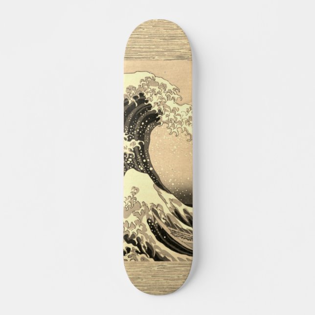 Vintage Japanese Painting Of Great Wave Skateboard (Front)